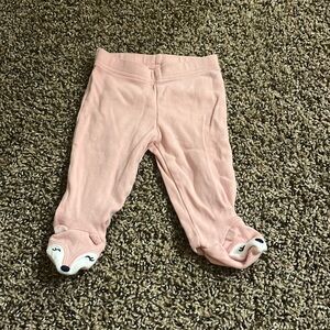 Pink fox Footed pants.